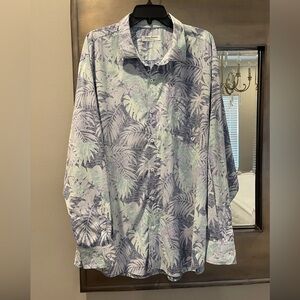 Tommy Bahama Shirt Mens XXL Siesta Key Palmetto Blues IslandZone Stretch Monaco
